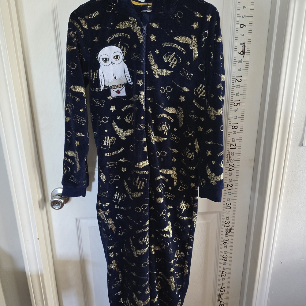 Disney Kids Navy Blue and Gold Harry Potter Onesie Pajamas